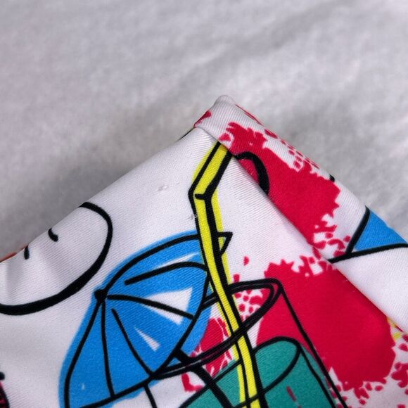 Queen Of The Court Colorful Cocktails Print Tennis Skort Skirt Women's Sz Medium - Picture 3 of 13